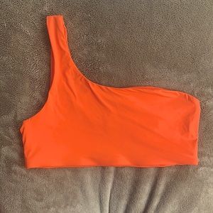 Girlfriend collective Orange One Shoulder swimsuit top 🍊 size L